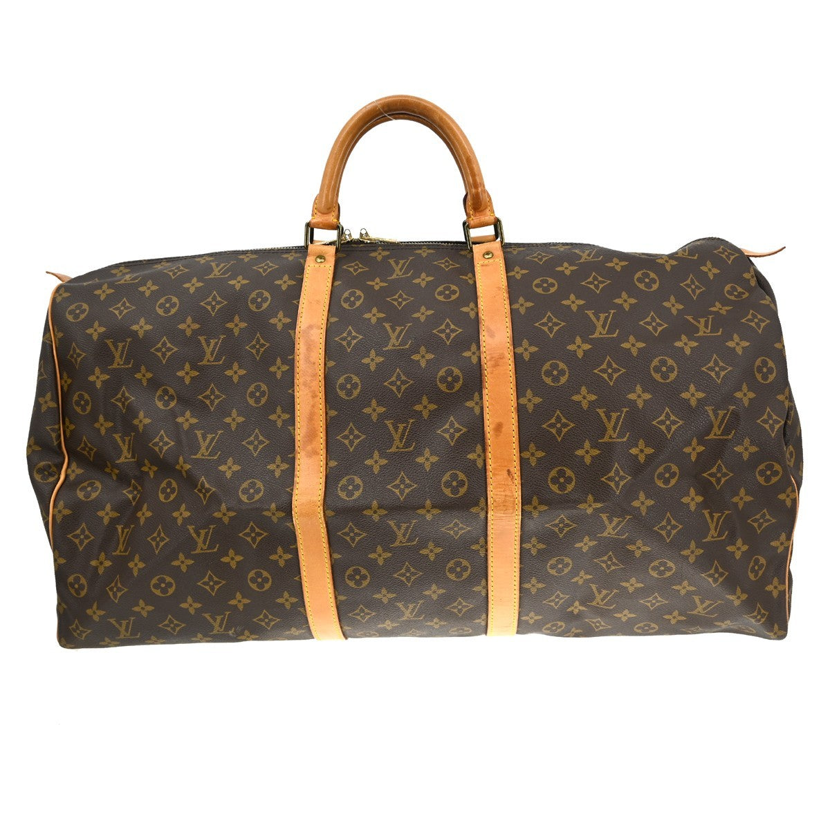 Louis Vuitton Keepall Bag Monogram Canvas Brown Canvas Travel Bag Bag (Authentic Pre-Loved)