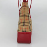 Burberry Nova Check Tote Canvas And Leather Beige Canvas Tote Bag Bag (Pre-Loved)