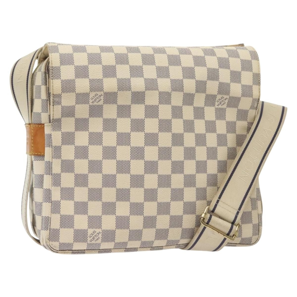 Louis Vuitton Naviglio Handbag Damier White Canvas Shoulder Bag Bag (Authentic Pre-Loved)