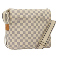 Louis Vuitton Naviglio Handbag Damier White Canvas Shoulder Bag Bag (Authentic Pre-Loved)