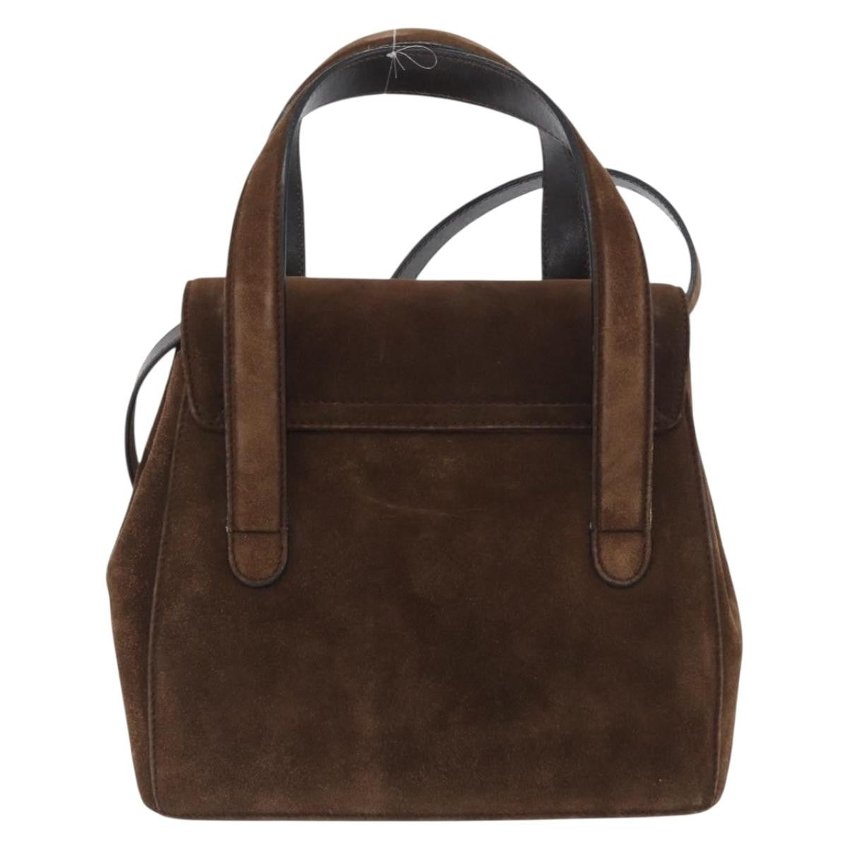 Salvatore Ferragamo Gancini Handbag Suede Brown Suede Shoulder Bag Bag (Authentic Pre-Loved)