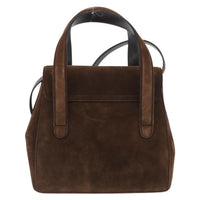 Salvatore Ferragamo Gancini Handbag Suede Brown Suede Shoulder Bag Bag (Authentic Pre-Loved)