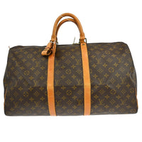 Louis Vuitton Keepall Bag Monogram Canvas Brown Canvas Travel Bag Bag (Pre-Loved)