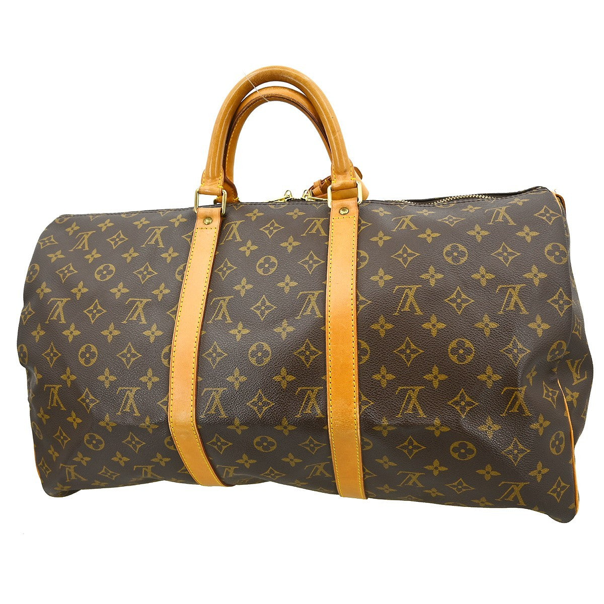 Louis Vuitton Keepall Bag Monogram Canvas Brown Canvas Travel Bag Bag (Authentic Pre-Loved)