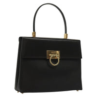 Salvatore Ferragamo Convertible Vara Bow Tote Leather Black Leather Bag (Authentic Pre-Loved)