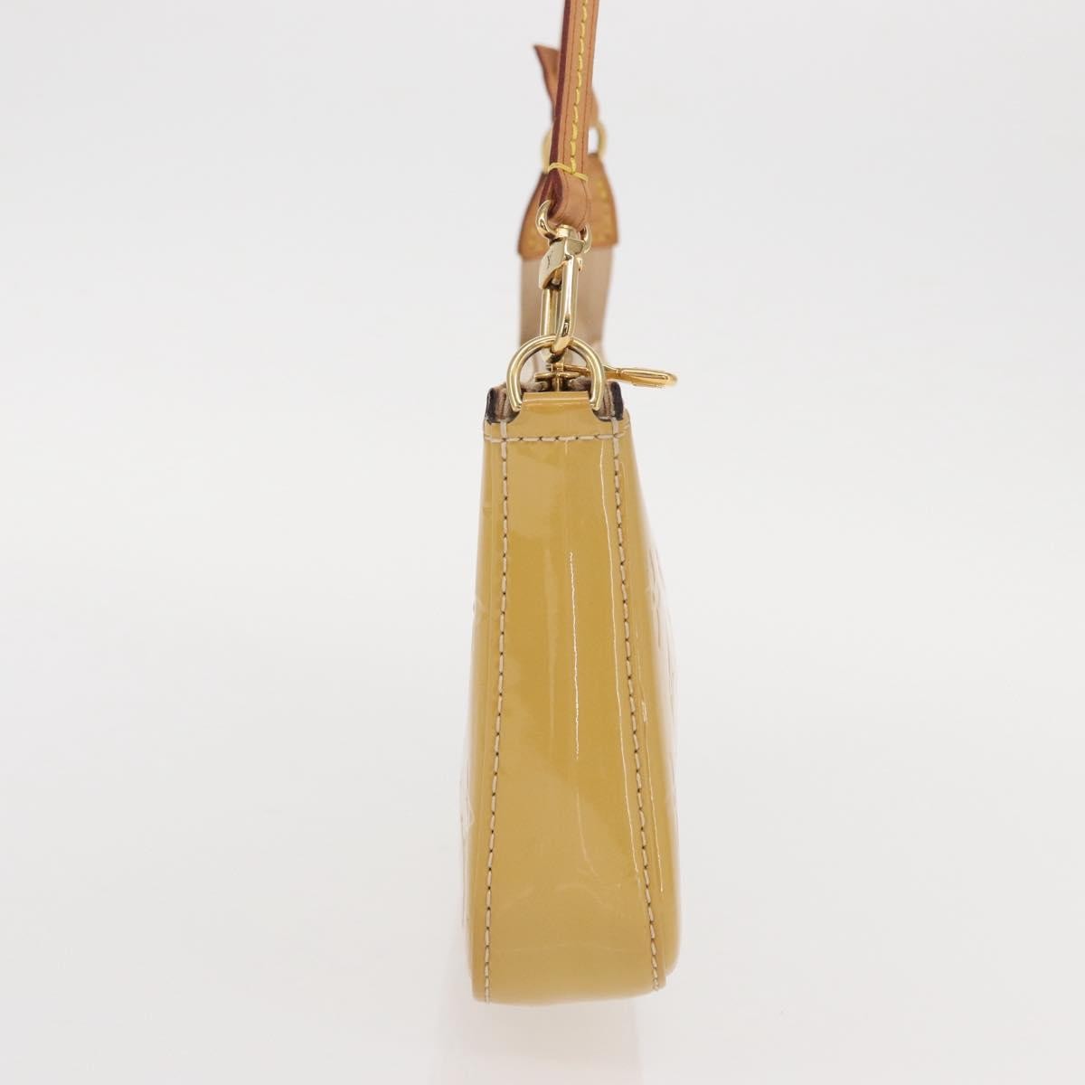 Louis Vuitton Pochette Accessoires Nm Monogram Vernis Yellow Patent_Leather Clutche & Pouche Bag (Pre-Loved)