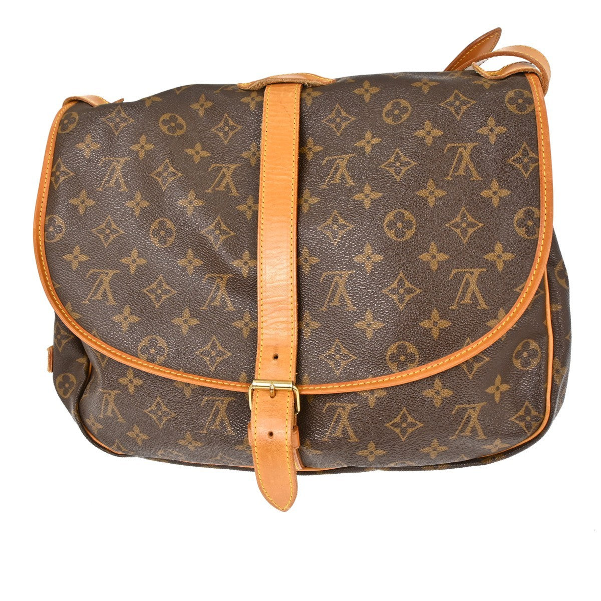 Louis Vuitton Louis Vuitton Saumur Handbag Monogram Canvas Brown Canvas Shoulder Bag Bag (Authentic Pre-Loved)
