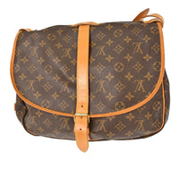 Louis Vuitton Louis Vuitton Saumur Handbag Monogram Canvas Brown Canvas Shoulder Bag Bag (Authentic Pre-Loved)