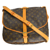 Louis Vuitton Saumur Handbag Monogram Canvas Brown Canvas Shoulder Bag Bag (Authentic Pre-Loved)