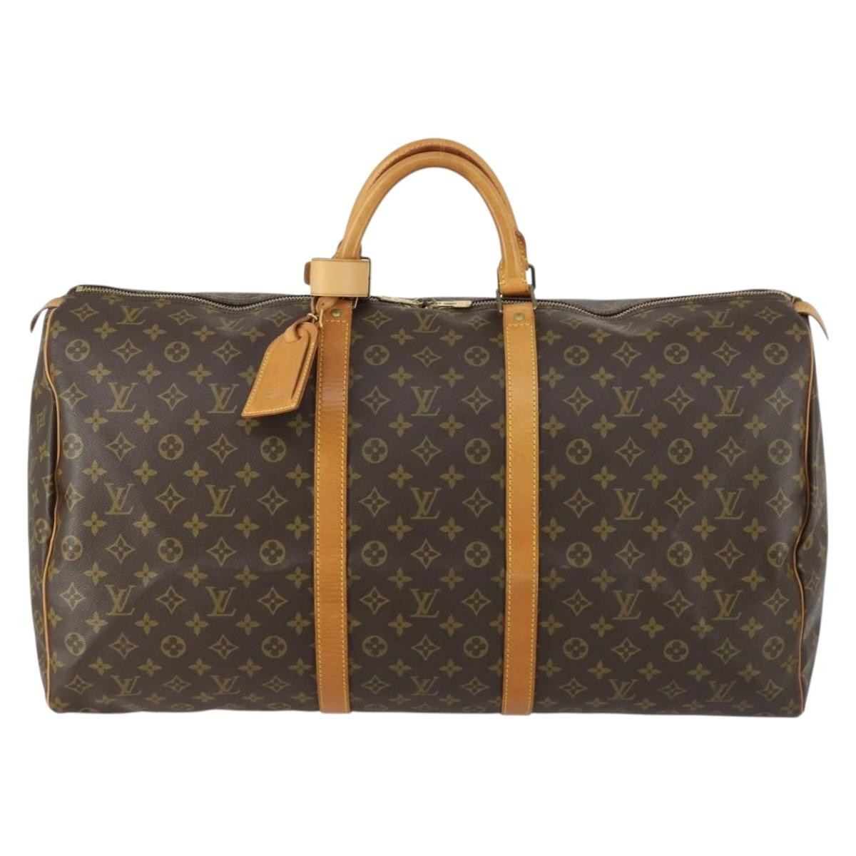 Louis Vuitton Keepall Bag Monogram Canvas Brown Canvas Travel Bag Bag (Pre-Loved)