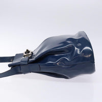 Salvatore Ferragamo Vintage Gancini Bucket Bag Patent Leather Blue Patent_Leather Shoulder Bag Bag (Authentic Pre-Loved)