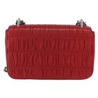 Prada Gaufre Chain Flap Shoulder Bag Nappa Leather Red Leather Shoulder Bag Bag (Pre-Loved)