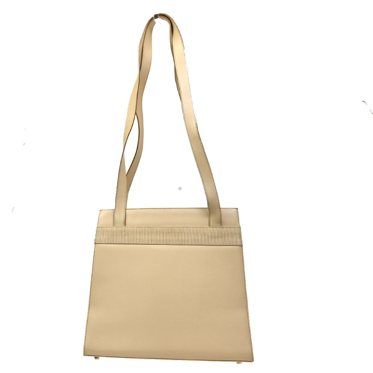 Salvatore Ferragamo Vara Shoulder Bag Leather Beige Leather Shoulder Bag Bag (Pre-Loved)