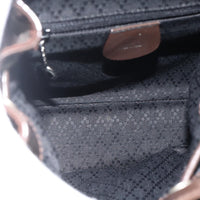 Gucci Vintage Bamboo Backpack Nylon And Patent Leather Brown Nylon Backpack Bag (Authentic Pre-Loved)