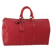 Louis Vuitton Keepall Bag Epi Leather Red Leather Travel Bag Bag (Authentic Pre-Loved)