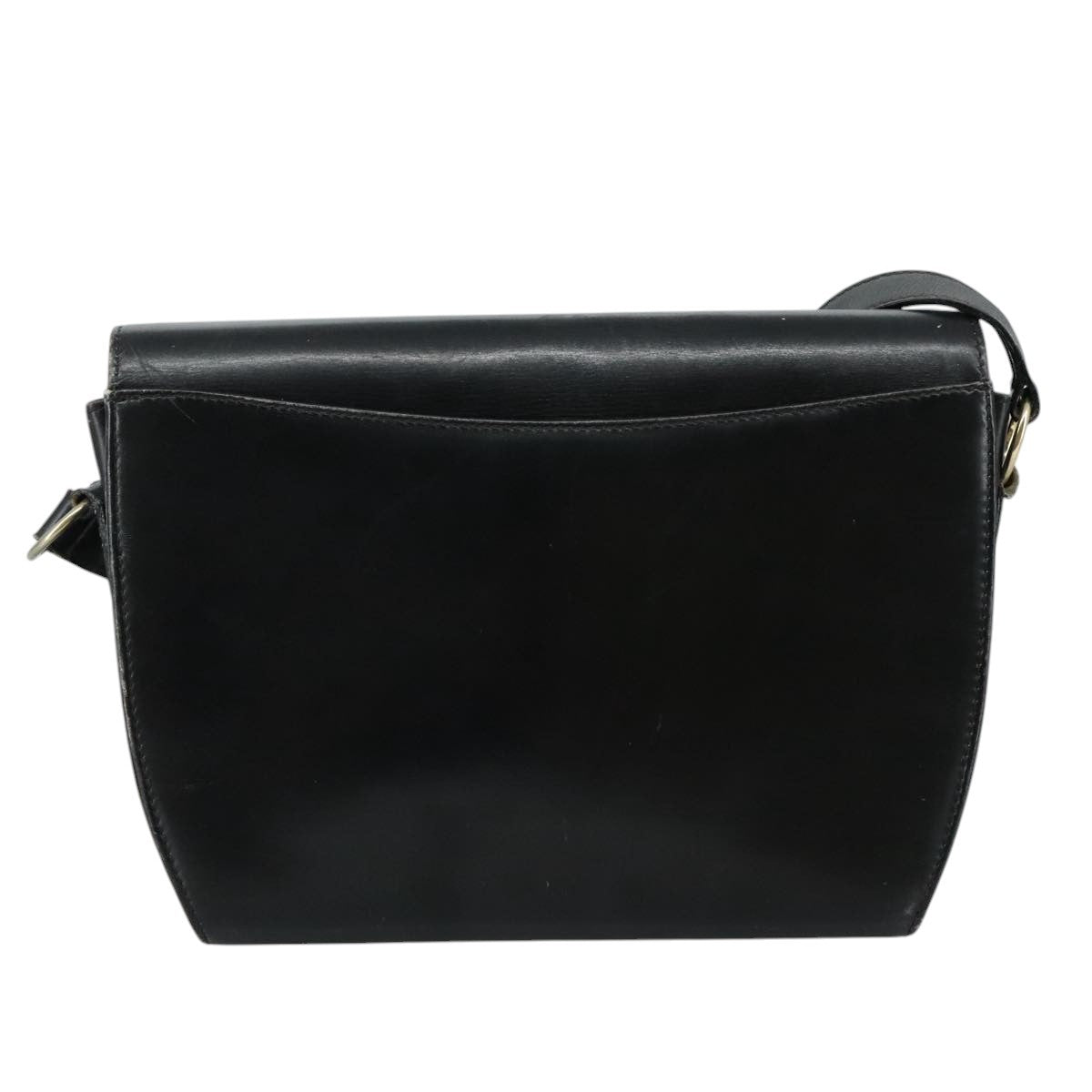 Salvatore Ferragamo Gancini Flap Shoulder Bag Leather Black Leather Shoulder Bag Bag (Authentic Pre-Loved)