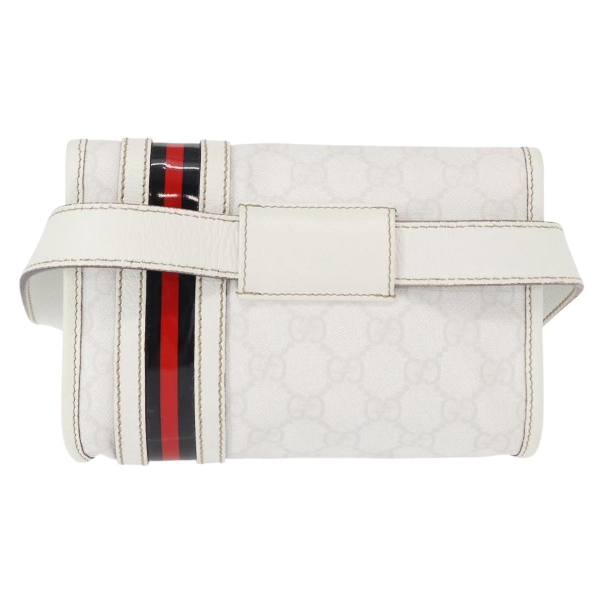 Gucci Sherry Line Waist Bag Gg Canvas White Canvas Shoulder Bag Bag (Authentic Pre-Loved)