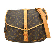 Louis Vuitton Louis Vuitton Saumur Handbag Monogram Canvas Brown Canvas Shoulder Bag Bag (Authentic Pre-Loved)