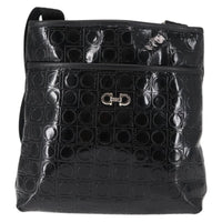 Salvatore Ferragamo Gancini Shoulder Bag Patent Leather Black Patent_Leather Shoulder Bag Bag (Authentic Pre-Loved)