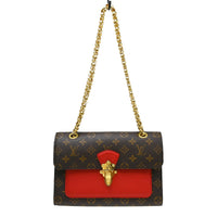 Louis Vuitton Louis Vuitton Victoire Handbag Monogram Canvas And Leather Brown Canvas Shoulder Bag Bag (Authentic Pre-Loved)