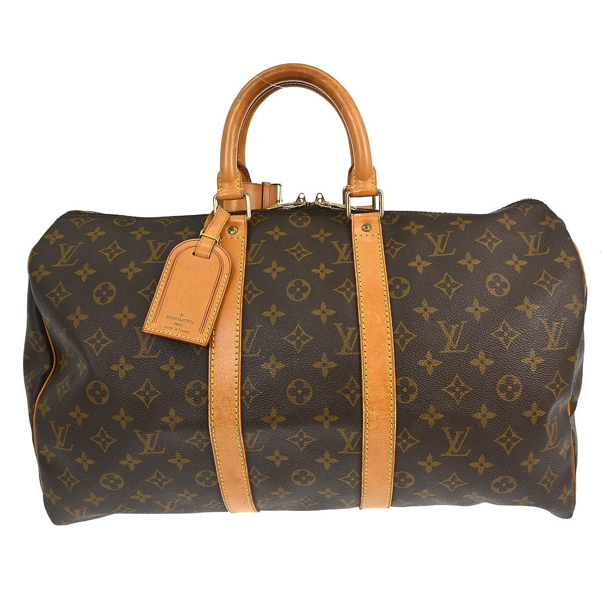 Louis Vuitton Keepall Bag Monogram Canvas Brown Canvas Travel Bag Bag (Authentic Pre-Loved)