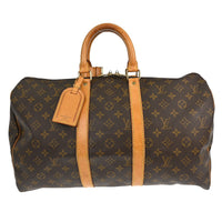 Louis Vuitton Keepall Bag Monogram Canvas Brown Canvas Travel Bag Bag (Authentic Pre-Loved)