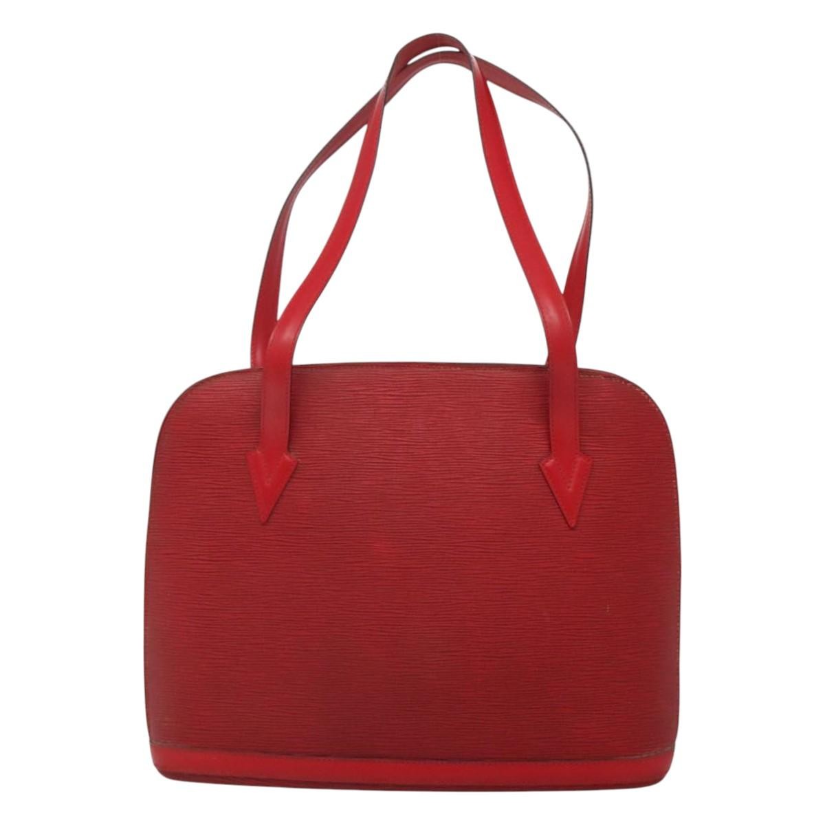 Louis Vuitton Lussac Handbag Epi Leather Red Leather Shoulder Bag Bag (Pre-Loved)