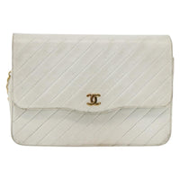 Chanel Matelasse Chain Shoulder Bag Leather White Leather Shoulder Bag Bag (Authentic Pre-Loved)