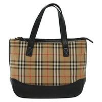 Burberry Nova Handbag Check Pattern Beige Canvas Bag (Authentic Pre-Loved)