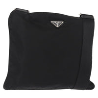 Prada Flat Messenger Bag Tessuto Black Nylon Shoulder Bag Bag (Pre-Loved)