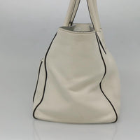 Prada Front Pocket Wing Convertible Tote Vitello Daino White Leather Tote Bag Bag (Authentic Pre-Loved)