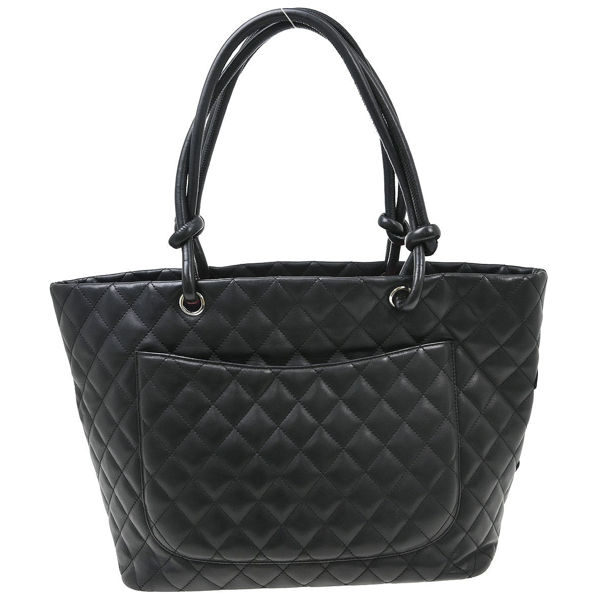 Chanel Cambon Tote Quilted Leather Black Calfskin Handbag (Pre-Loved)