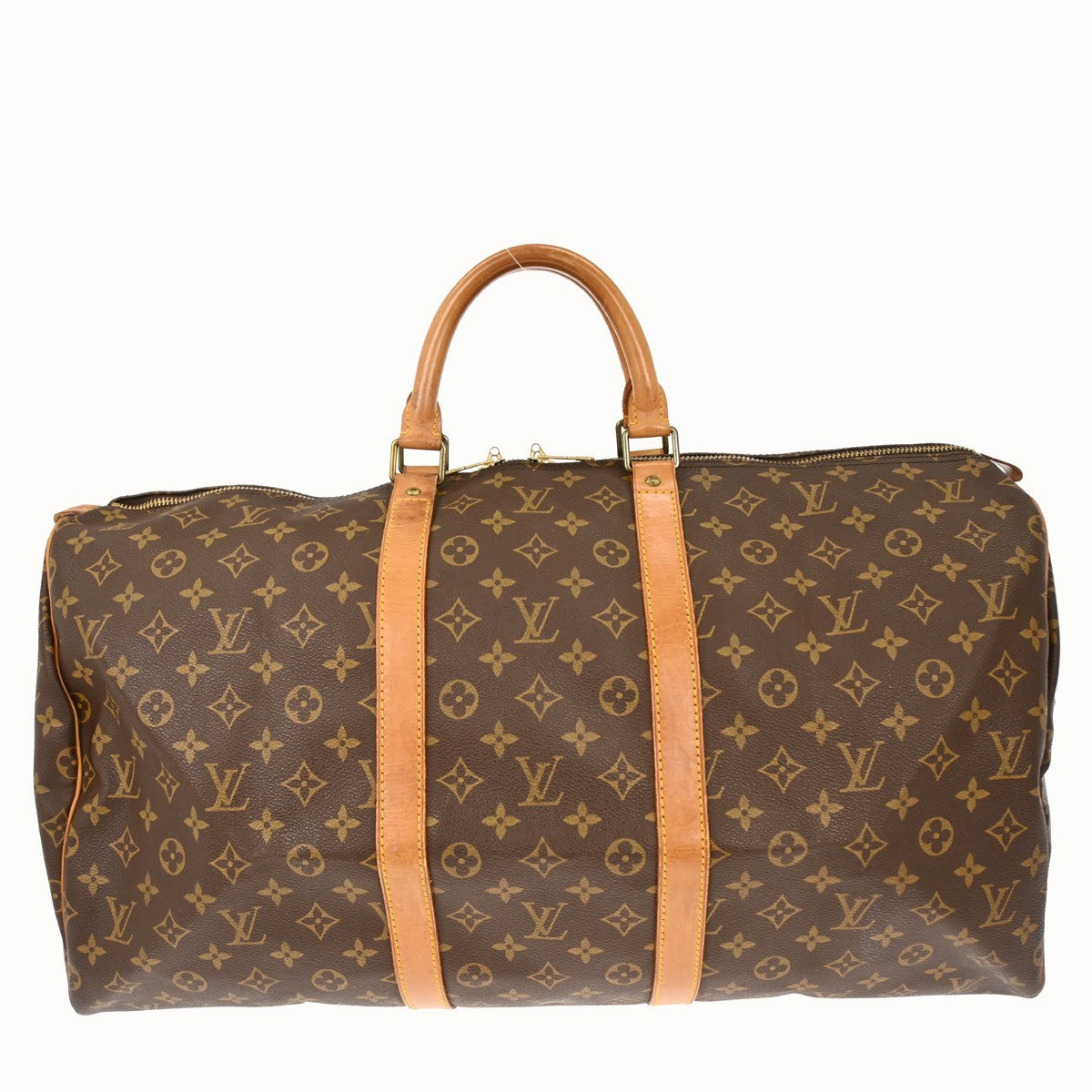 Louis Vuitton Keepall Bag Monogram Canvas Brown Canvas Travel Bag Bag (Pre-Loved)