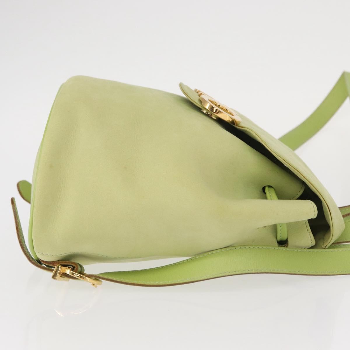 Salvatore Ferragamo Gancini Backpack Suede Green Suede Backpack Bag (Authentic Pre-Loved)