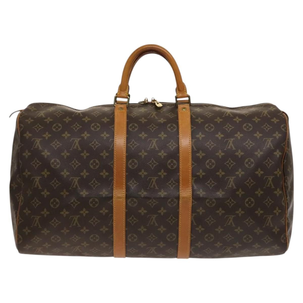 Louis Vuitton Keepall Bag Monogram Canvas Brown Canvas Travel Bag Bag (Authentic Pre-Loved)
