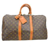 Louis Vuitton Keepall Bag Monogram Canvas Brown Canvas Travel Bag Bag (Pre-Loved)