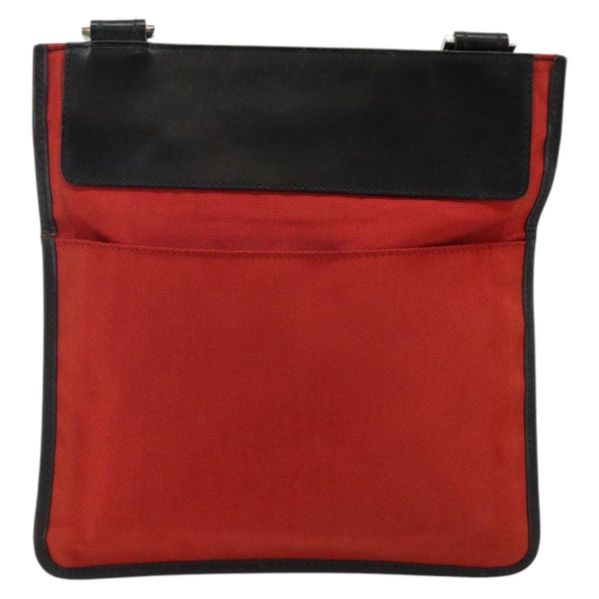 Gucci Front Pocket Messenger Nylon Red Nylon Shoulder Bag Bag (Authentic Pre-Loved)