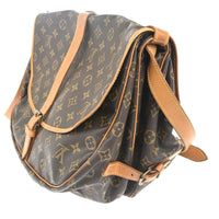 Louis Vuitton Saumur Handbag Monogram Canvas Brown Canvas Shoulder Bag Bag (Pre-Loved)