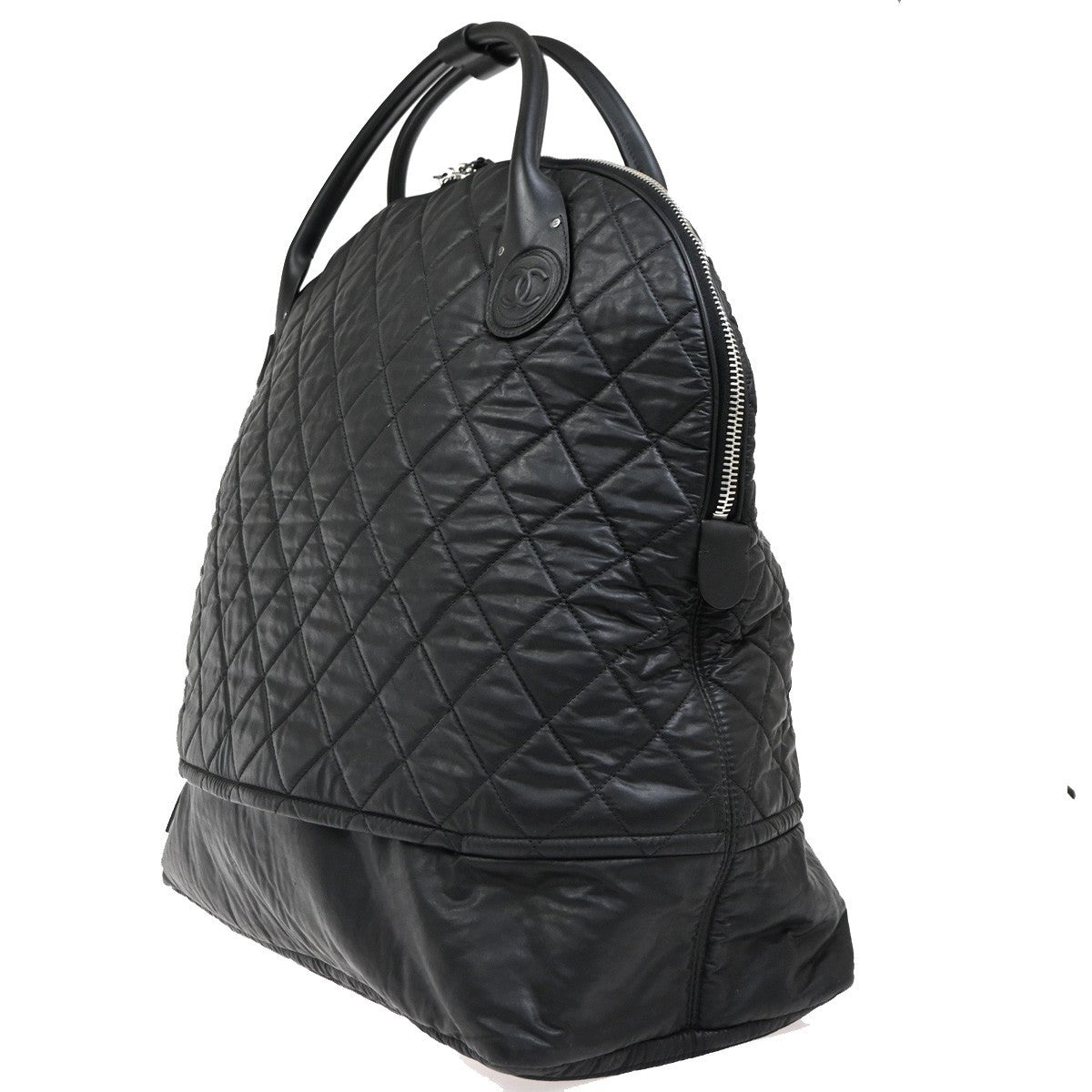Chanel Horizontal Sport Weekender Bag Quilted Coated Canvas Black Nylon Travel Bag Bag (Pre-Loved)