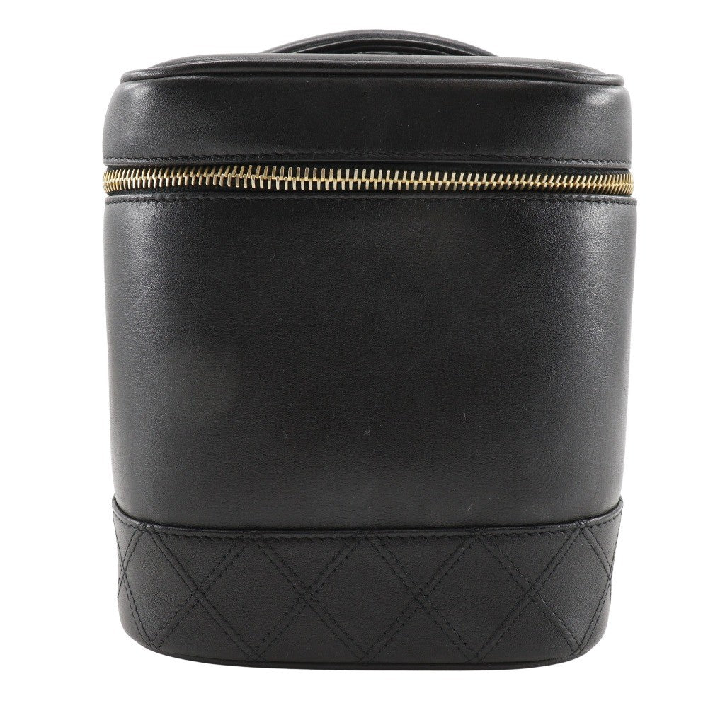 Chanel Vintage Cosmetic Case Leather Black Leather Clutche & Pouche Bag (Pre-Loved)