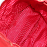 Prada Vela Double Front Pocket Backpack Tessuto With Saffiano Leather Red Nylon Backpack Bag (Authentic Pre-Loved)