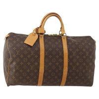 Louis Vuitton Keepall Bag Monogram Canvas Brown Canvas Travel Bag Bag (Authentic Pre-Loved)