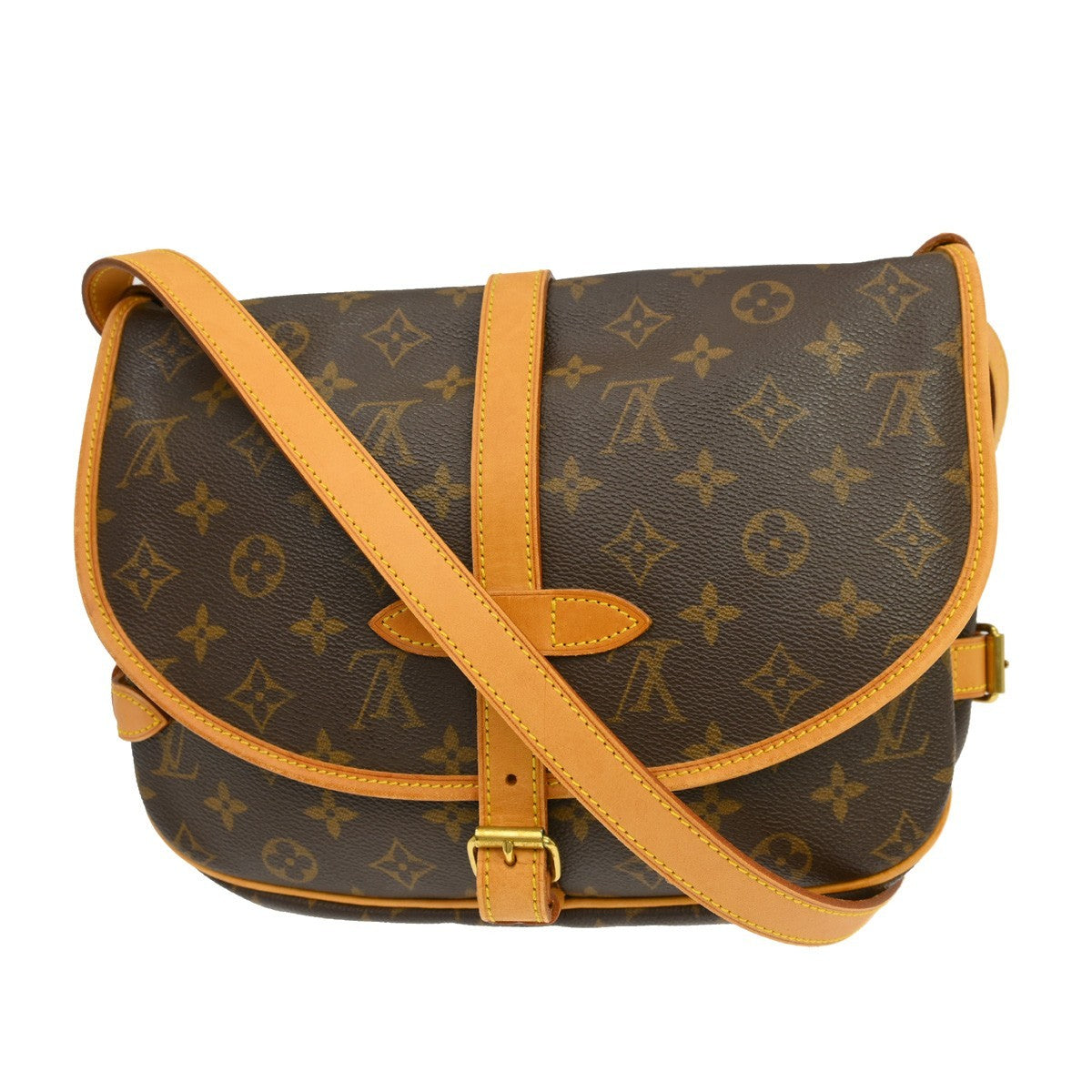 Louis Vuitton Louis Vuitton Saumur Handbag Monogram Canvas Brown Canvas Shoulder Bag Bag (Pre-Loved)