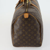 Louis Vuitton Keepall Bag Monogram Canvas Brown Canvas Travel Bag Bag (Pre-Loved)