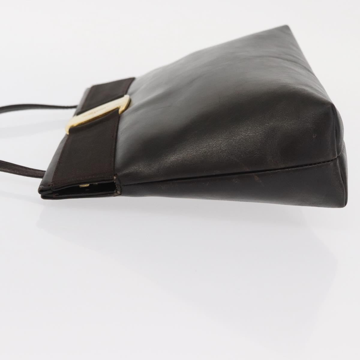 Salvatore Ferragamo Vala Shoulder Bag Leather Brown Leather Shoulder Bag Bag (Authentic Pre-Loved)