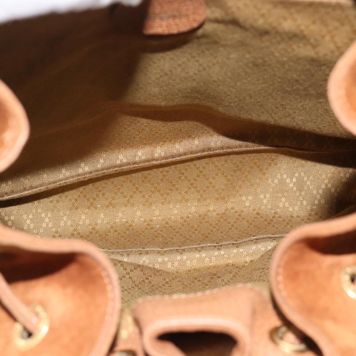 Gucci Vintage Bamboo Backpack Suede Brown Suede Backpack Bag (Authentic Pre-Loved)