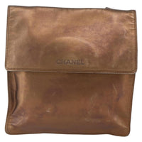 Chanel Vintage Logo Flap Messenger Bag Leather Brown Leather Shoulder Bag Bag (Authentic Pre-Loved)