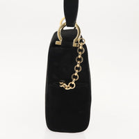 Salvatore Ferragamo Gancini Shoulder Bag Suede Black Suede Shoulder Bag Bag (Authentic Pre-Loved)