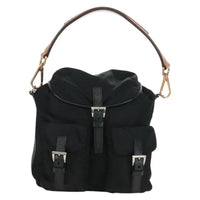 Prada Double Pocket Drawstring Shoulder Bag Tessuto Black Nylon Shoulder Bag Bag (Pre-Loved)