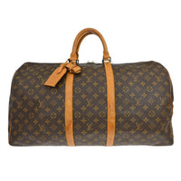 Louis Vuitton Keepall Bag Monogram Canvas Brown Canvas Travel Bag Bag (Pre-Loved)